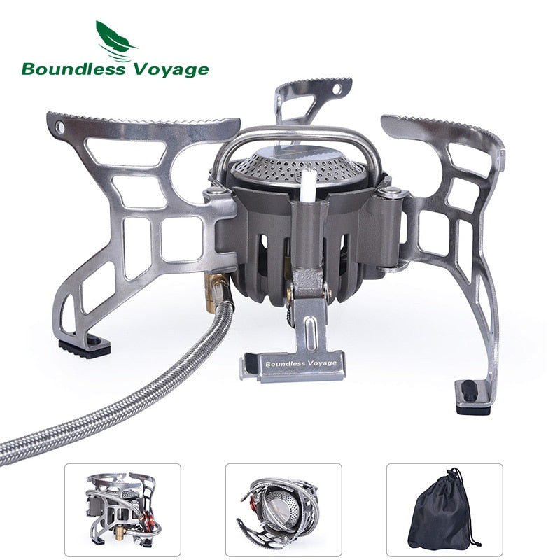 High Power Gas Stove Outdoor Foldable Cooking Kit Camping Food Cooker Portable Lightweight Camp Stove