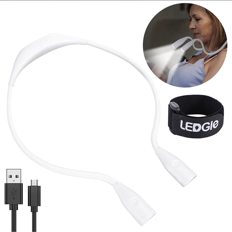 Rechargeable Neck Lamp Reading Lamp LED Night Lights Flashlight Lampe Lightweight Camping Read Lamp BBQ USB Booklight