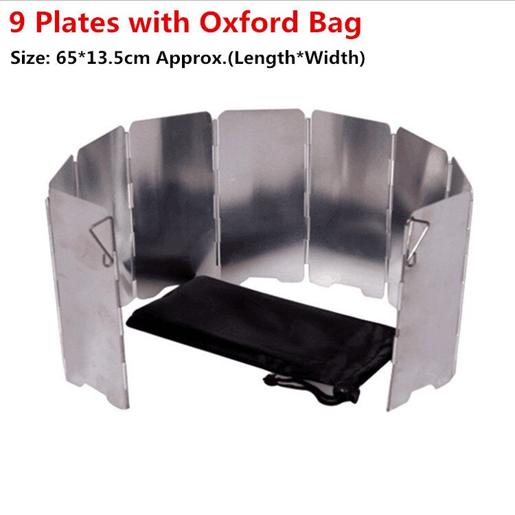 Oxidized Camping Gas Stove Wind Shield Aluminum Alloy Burner Windproof Screen Shield 3 Colors with Plastic Box