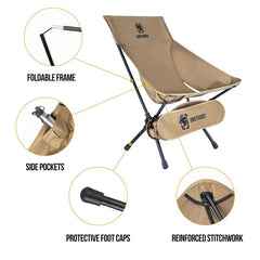 Portable Camping Chairs Outdoor High Back Chair For Fishing Trekking BBQ Parties Gardening Indoor Use