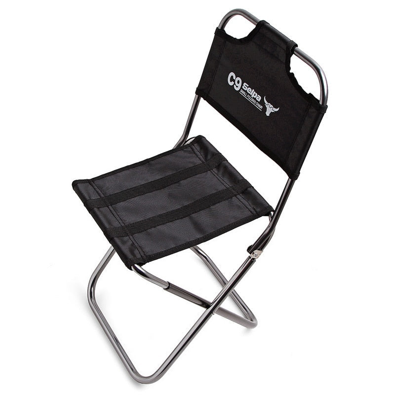 Outdoor Mini Foldable Aluminum Alloy Cloth Back Fishing Chair Portable Family Picnic Camping Stool