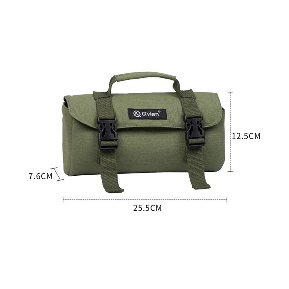 Outdoor Cassette Stove Storage Bag Canvas Double Layer Snap with Handle Camping Hiking Home Kitchen Protected Bag