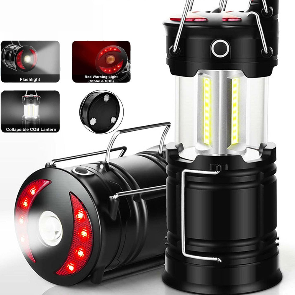 Portable Rechargeable Camping Lantern Flashlight 4 Modes Two Way Hook of Hanging Perfect for Working Camping Hiking Light