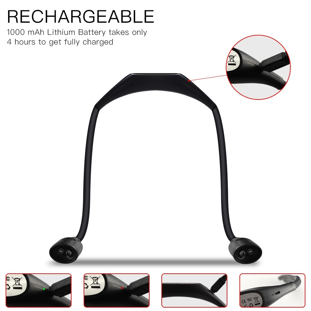Rechargeable Neck Lamp Reading Lamp LED Night Lights Flashlight Lampe Lightweight Camping Read Lamp BBQ USB Booklight