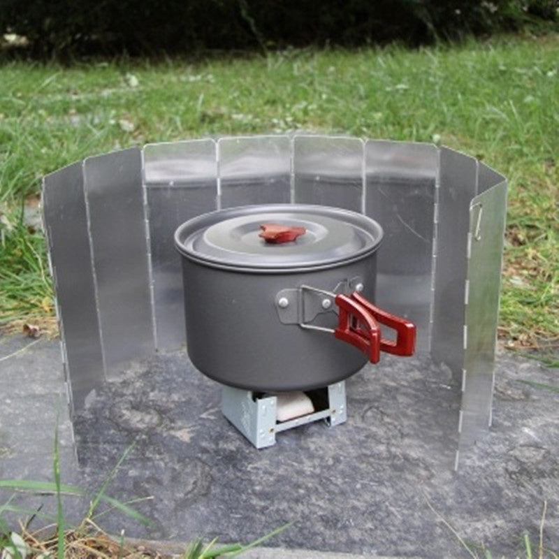 Gas Stove Wind Shield Outdoor Camping Picnic Cooking Burner Windproof Screen Aluminum Alloy Wind Screen