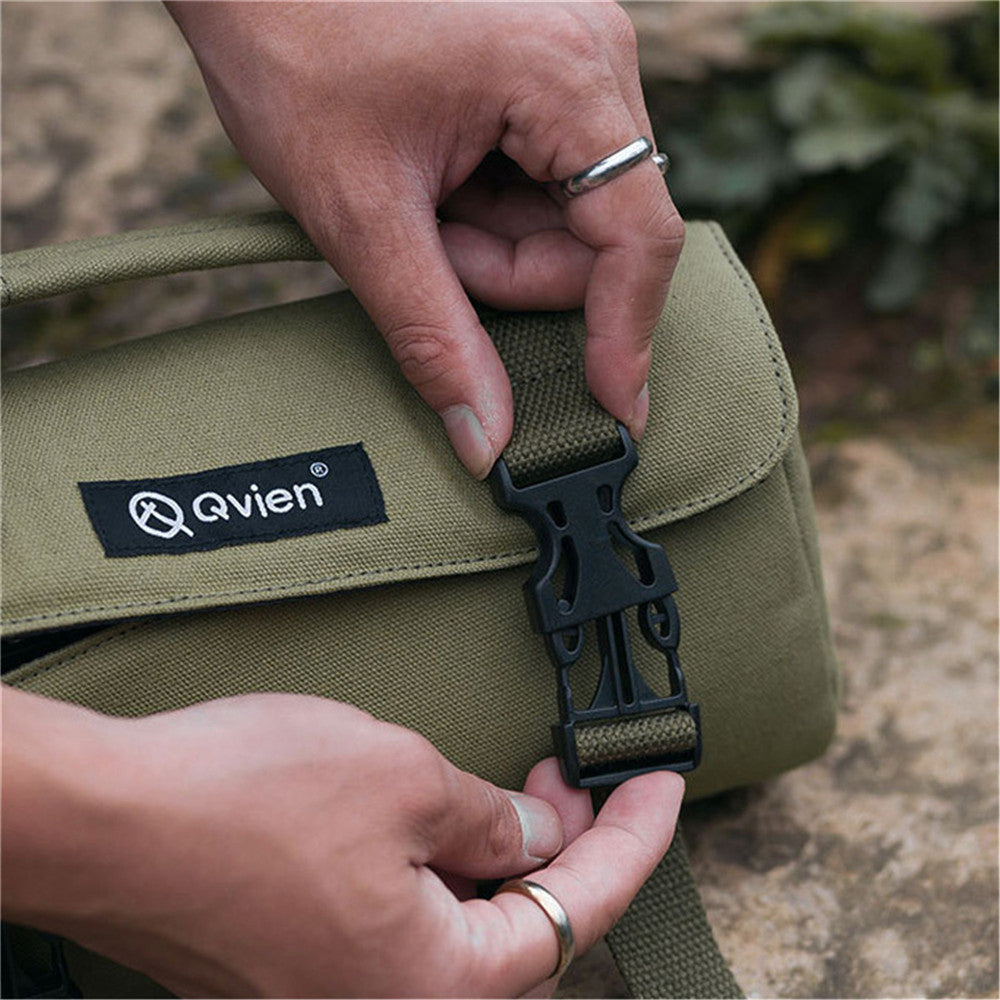 Outdoor Cassette Stove Storage Bag Canvas Double Layer Snap with Handle Camping Hiking Home Kitchen Protected Bag