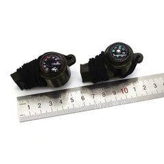 1Pcs Outdoor Whistle Compass Thermometer 3 In 1 Camping Hiking Accessory Multi-Functional Survival Tools Nylon Neck Rope Compass