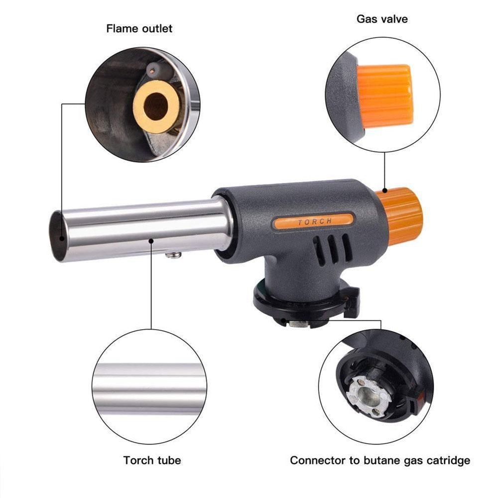 Portable Flame Gas Burner Gun Maker Torch Lighter for Cooking BBQ Outdoor Camping Picnic Welding Equipment