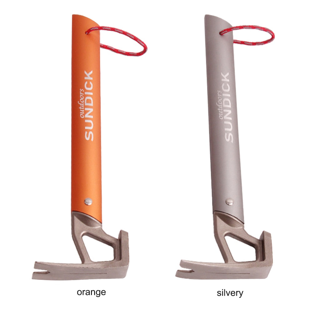 Outdoor Camping Tent Peg Hammer Multifunctional Hiking Fishing Stainless Steel Stakes Nail Puller Hammer Mountaineering Climbing