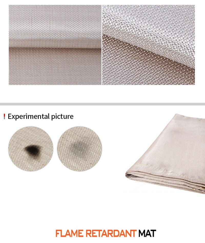 Barbecue Fire Mat Camping Fireproof Cloth Picnic BBQ Heat Insulation Pad High Temperature Anti-Scald Flame Retardant Cloth