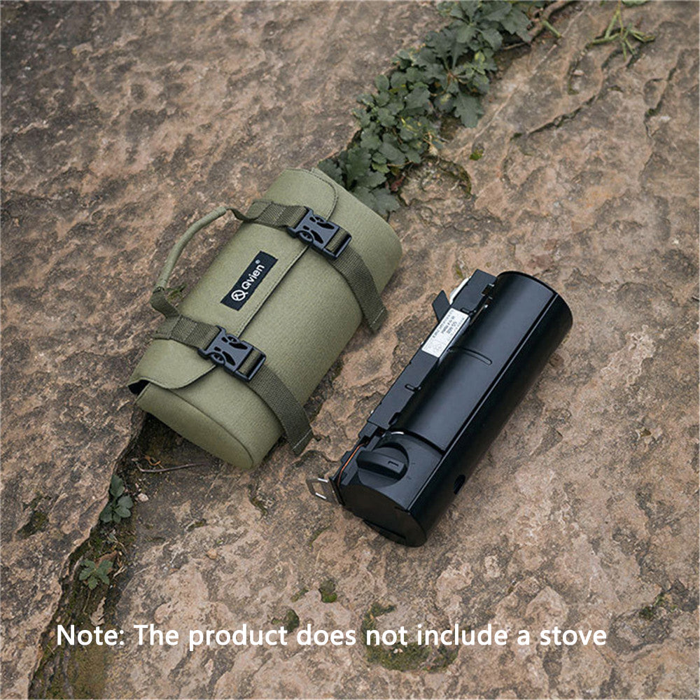 Outdoor Cassette Stove Storage Bag Canvas Double Layer Snap with Handle Camping Hiking Home Kitchen Protected Bag