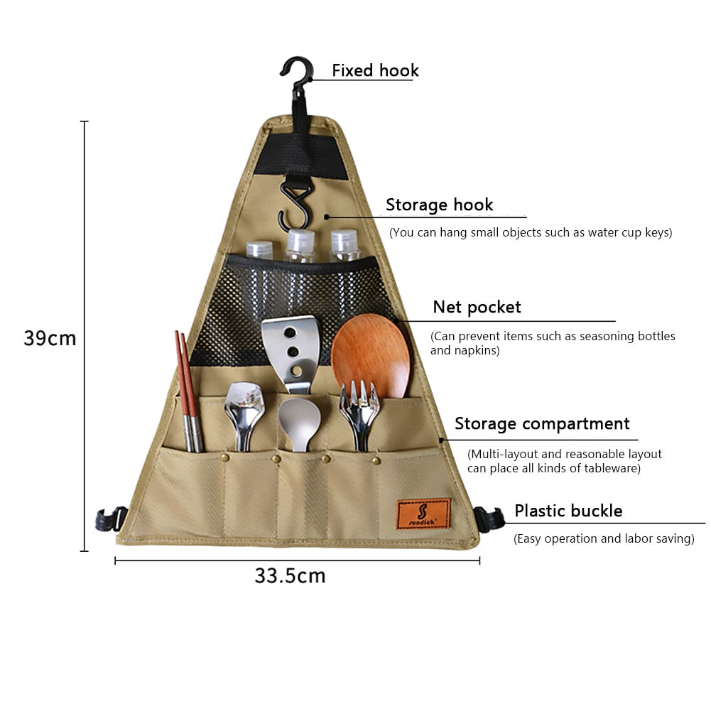 Waterproof Tableware Storage Bag 900D Oxford Fabric Outdoor Camping BBQ Tableware Storage Bag