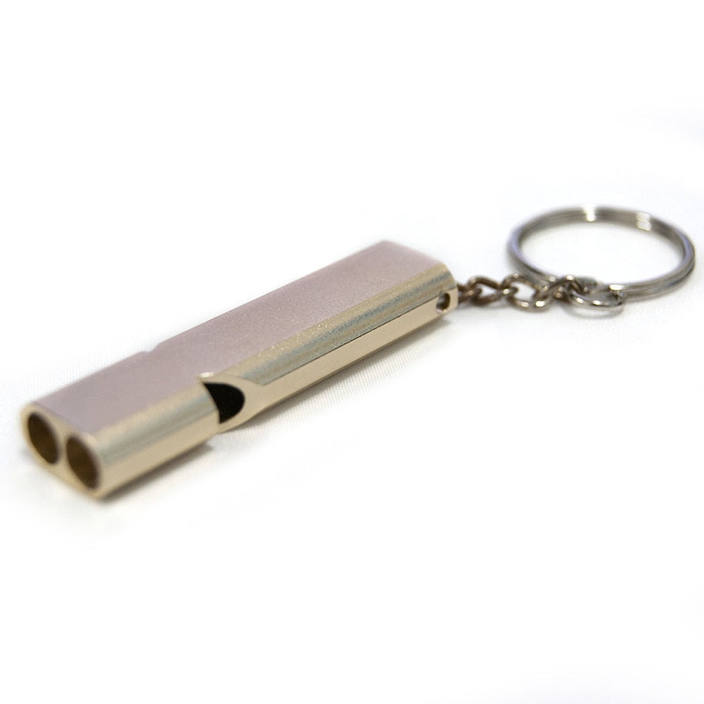 Outdoor safety emergency whistle Outdoor Camping Double Tube High Frequency Survival Whistle Self-defense Tools Self-help