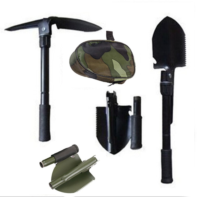 Multifunctional Military Folding Shovel Mini Garden Camping Shovels Outdoor Survival Pocket Tools Aluminium Alloy Handle