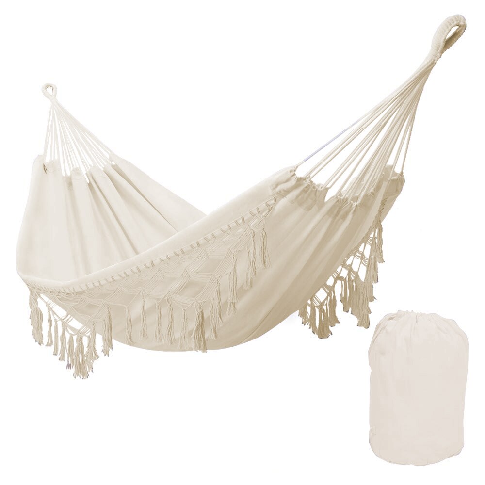White Hammock Outdoor Indoor Garden Dormitory Bedroom Hanging Chair For Child Adult Swinging Single Safety Hammock