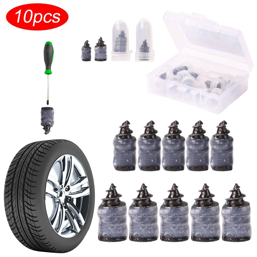 Universal Vacuum Tyre Repair Nail for Car Trucks Motorcycle Scooter Bike Tire Puncture Repair Tubeless Rubber Nails 10pcs