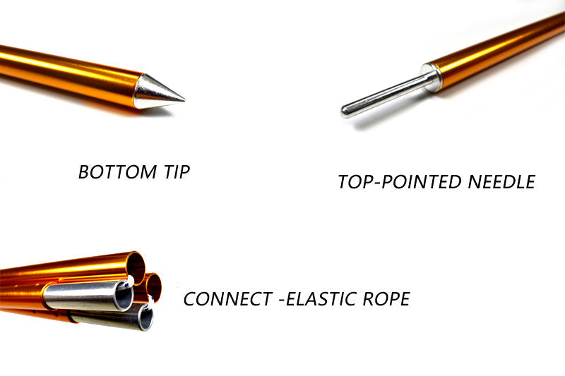 2 pack High Quality Outdoor Ultralight 7075 Aluminium Alloy Sun Shelter Support Rod Pole tarp poles