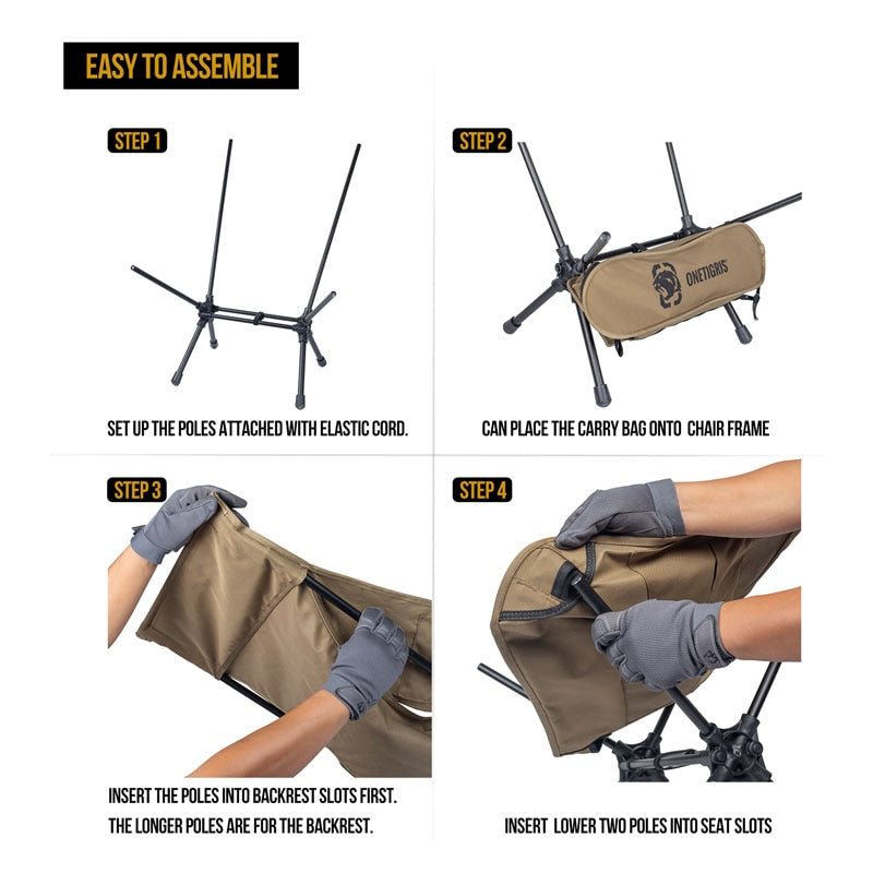 Portable Camping Chairs Outdoor High Back Chair For Fishing Trekking BBQ Parties Gardening Indoor Use