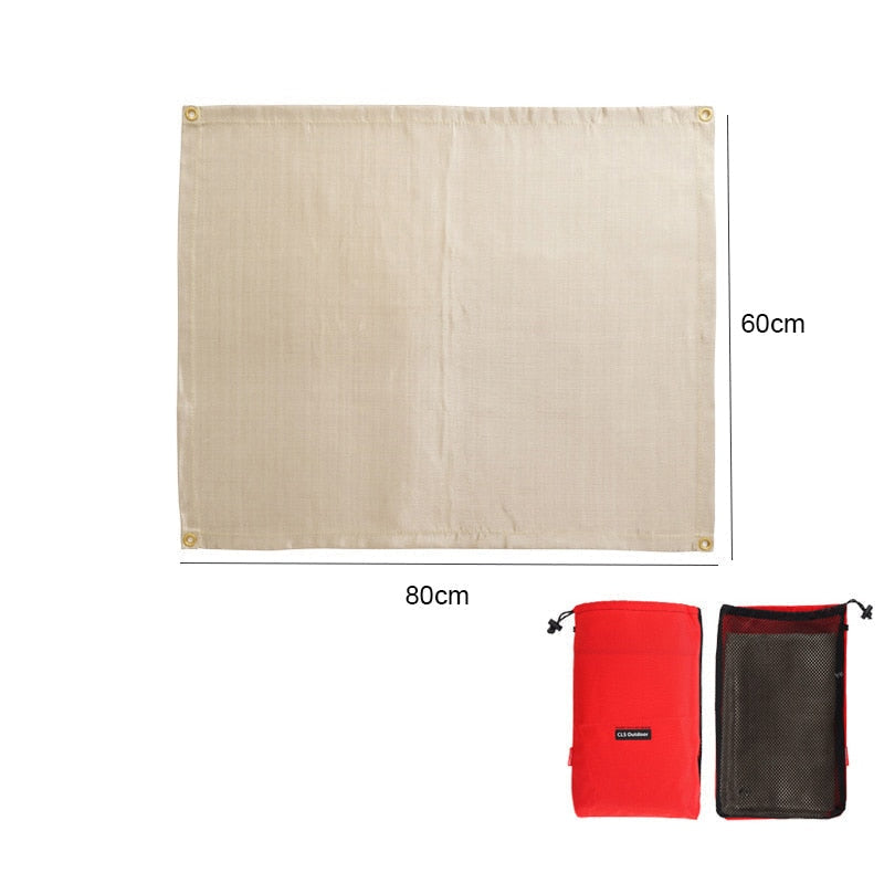 Barbecue Fire Mat Camping Fireproof Cloth Picnic BBQ Heat Insulation Pad High Temperature Anti-Scald Flame Retardant Cloth