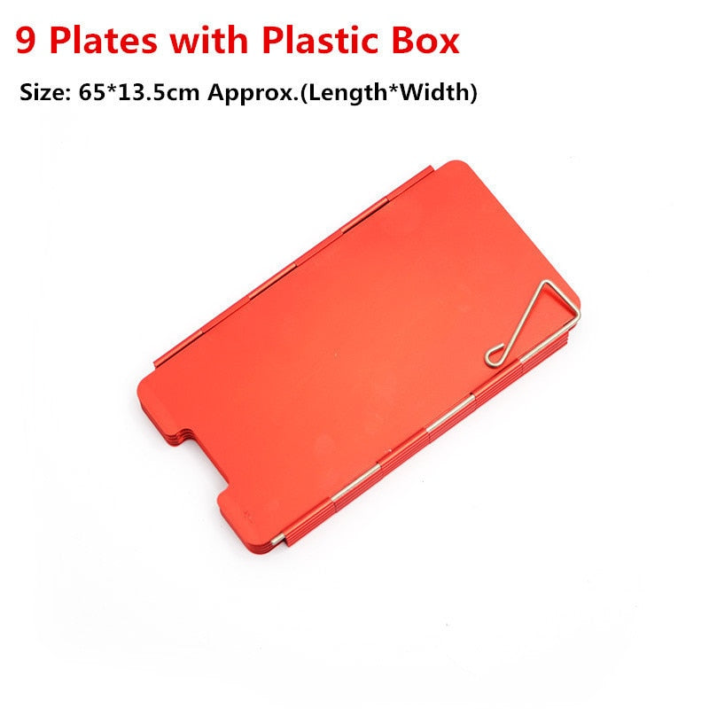 Oxidized Camping Gas Stove Wind Shield Aluminum Alloy Burner Windproof Screen Shield 3 Colors with Plastic Box