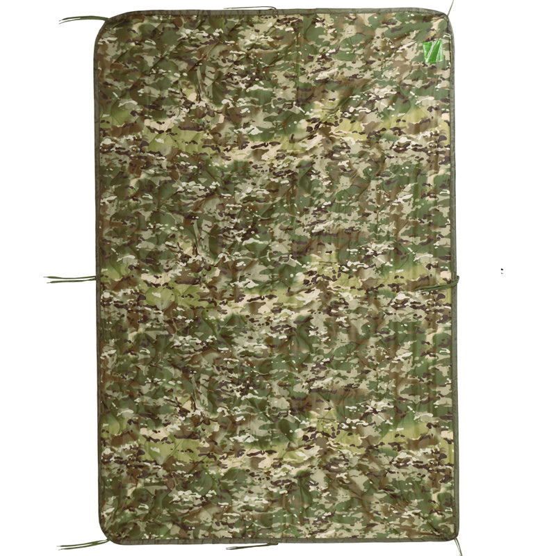 Military Tactical Army Poncho Liner Camouflage Water Repellent Woobie Quilted Blanket Suitable for Camping, Shooting, Hunting