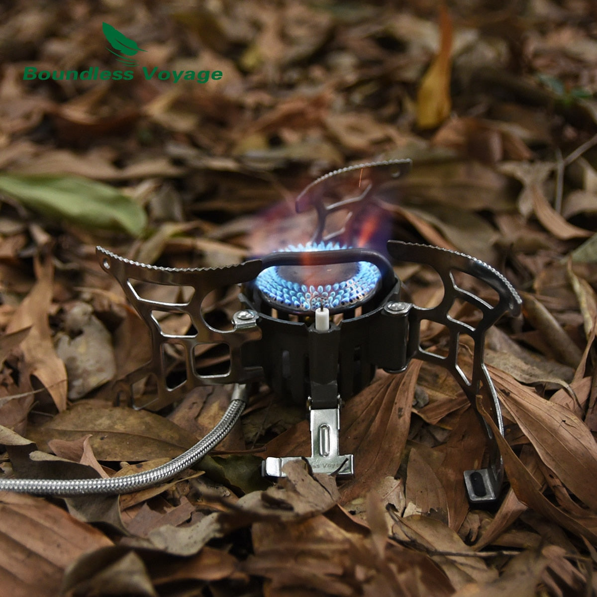 Outdoor Camping Folding Gas Stove with Lgniter Portable Foldable Aluminum Alloy Cooker 3500W