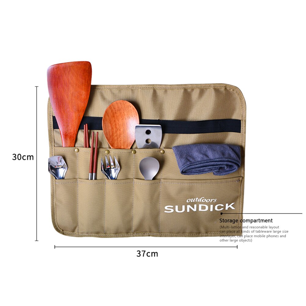 Waterproof Tableware Storage Bag 900D Oxford Fabric Outdoor Camping BBQ Tableware Storage Bag