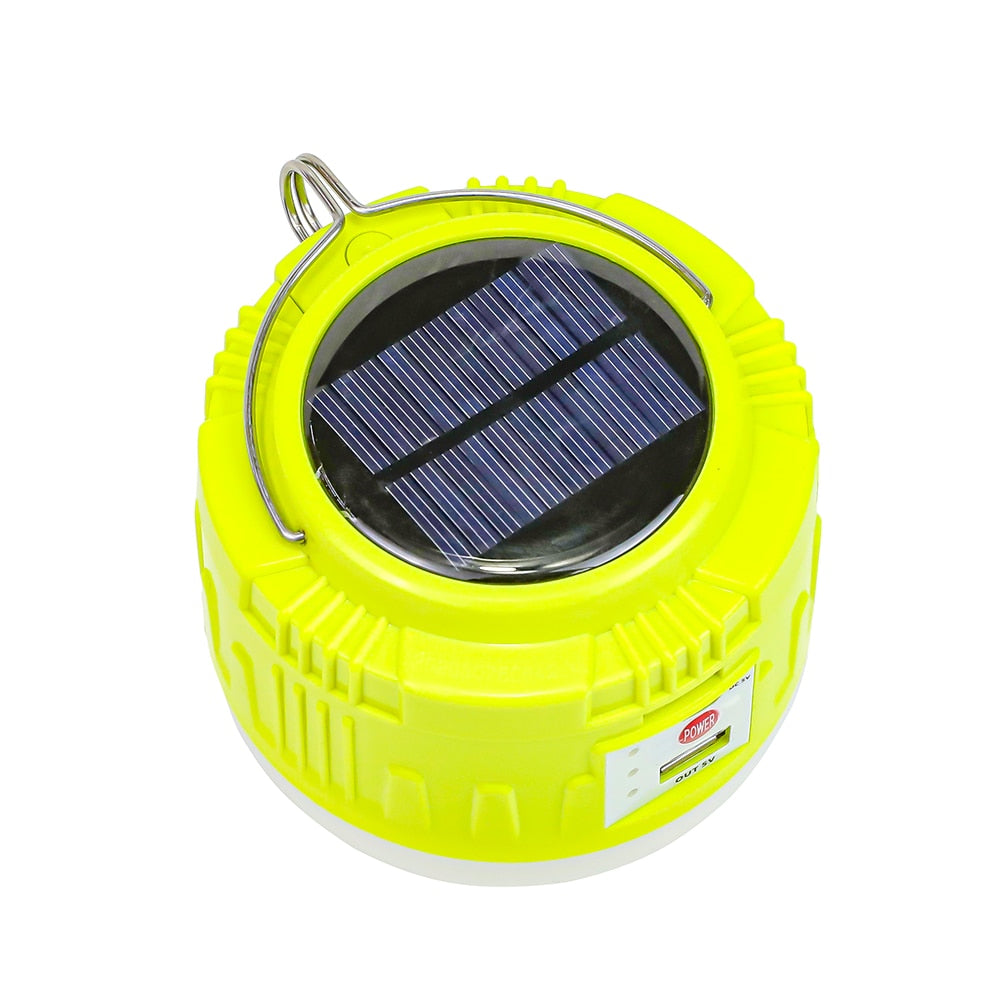 USB Solar LED Camping Light Charger Phone Recharchable Emergency Light Bulbs Outdoor Portable Lanterns Work Tent Lights For BBQ