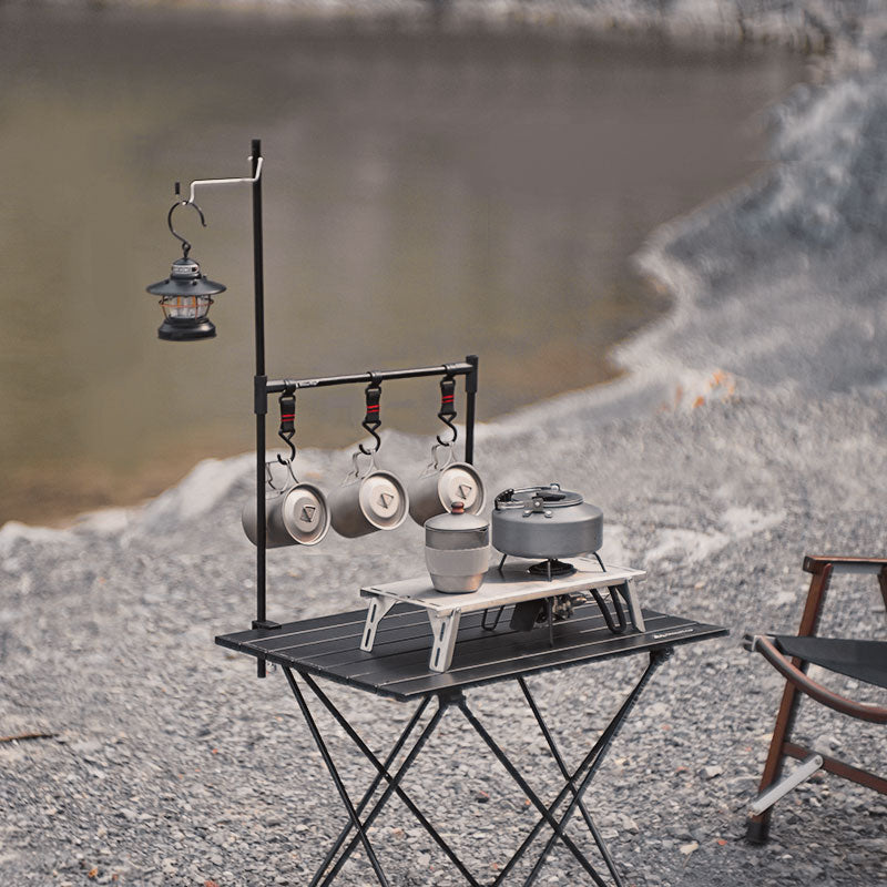 Outdoor Folding Shelves Camping Desktop Shelves Camping Tableware Storage Rack