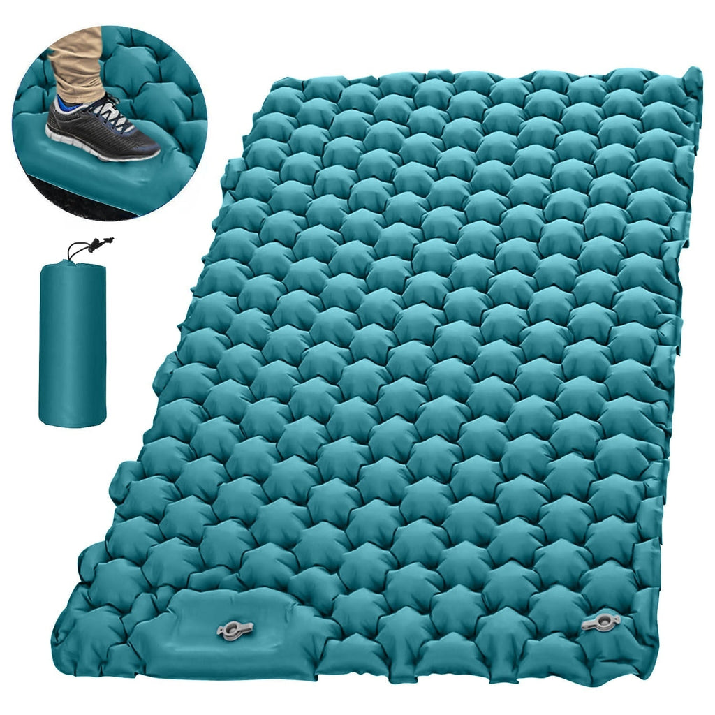 Double Camping Sleeping Mat Self Inflatable Outdoor Extra Wide Sleeping Pad Nylon TUP Protable Air Mattress Bed Hiking