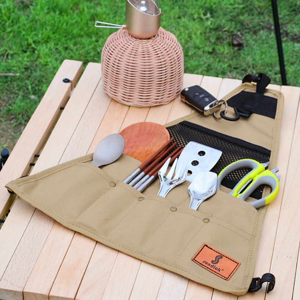 Waterproof Tableware Storage Bag 900D Oxford Fabric Outdoor Camping BBQ Tableware Storage Bag
