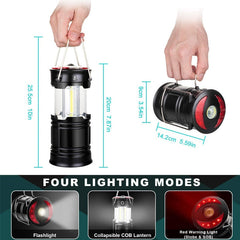 Portable Rechargeable Camping Lantern Flashlight 4 Modes Two Way Hook of Hanging Perfect for Working Camping Hiking Light