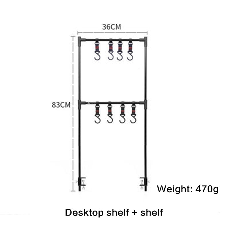 Outdoor Folding Shelves Camping Desktop Shelves Camping Tableware Storage Rack