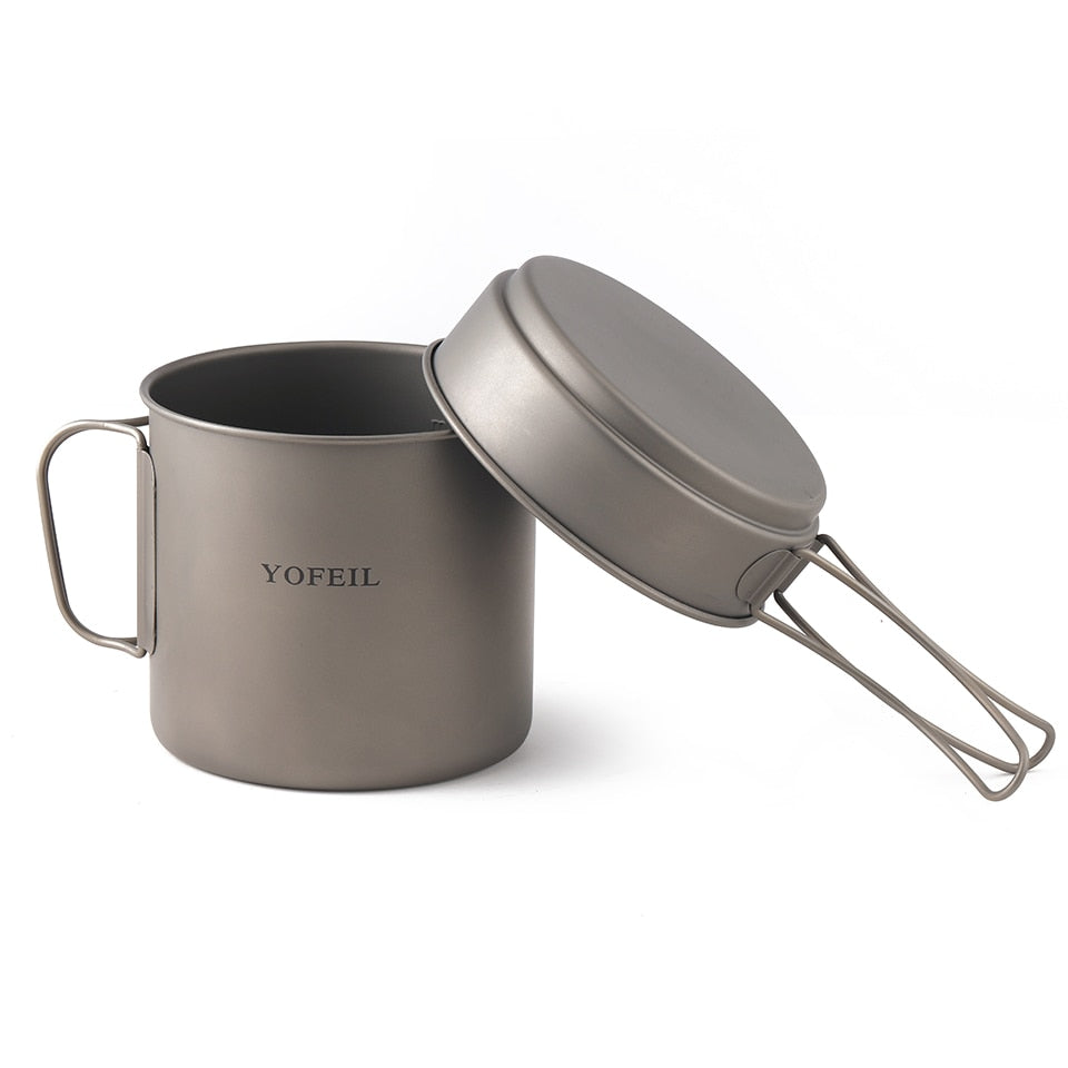 Camping Titanium Pot Outdoor Pot Marching BRS3000 Gas Stove Pure Titanium Tableware For Picnic Camping Cooking Set Hiking