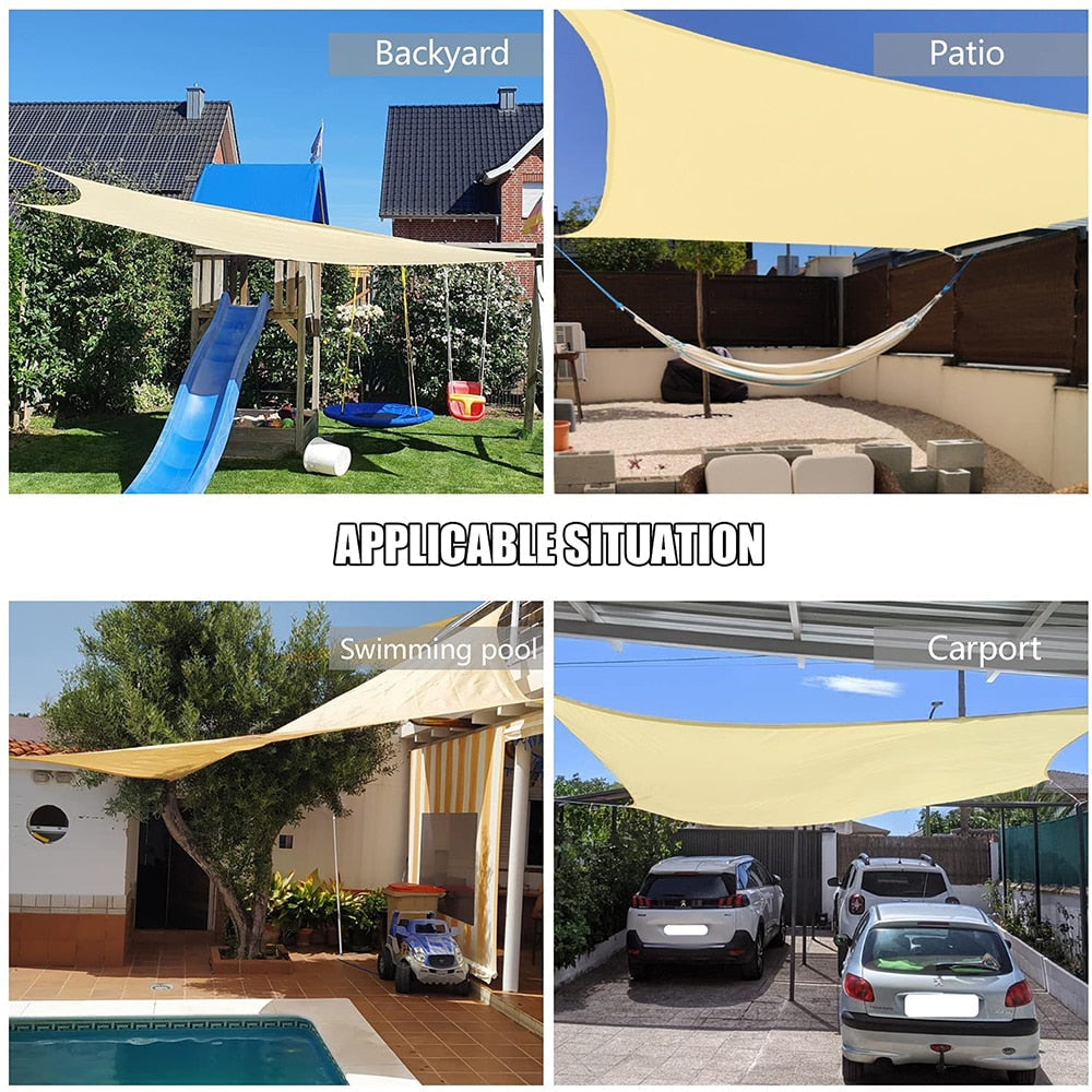 Summer outdoor waterproof and UV shade sail 300D Oxford cloth shade canvas garden terrace canopy camping sun shelter