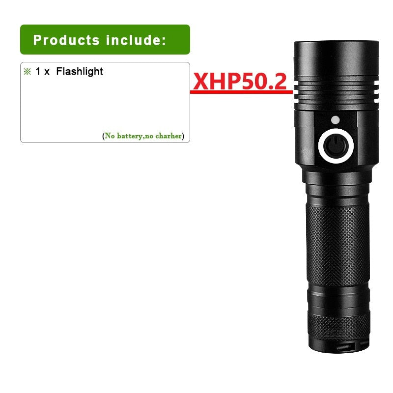 Powerful Led Flashlight XHP90 High Power Torch light Rechargeable Tactical flashlight 18650 Usb Camping Lamp