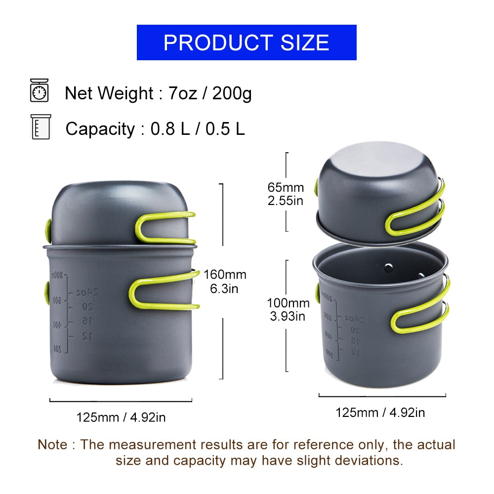 Ultralight Camping Cooking Utensils Outdoor Tableware Pot Set Hiking Picnic Travel Tourist Dishes Supplies Equipment