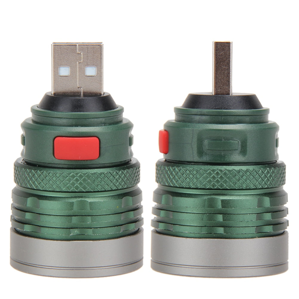 Ultra Bright Portable USB Flashlight Mini Zoomable 3 Modes Pocket Camping Bulbs Torch Lantern Power by USB Power Bank