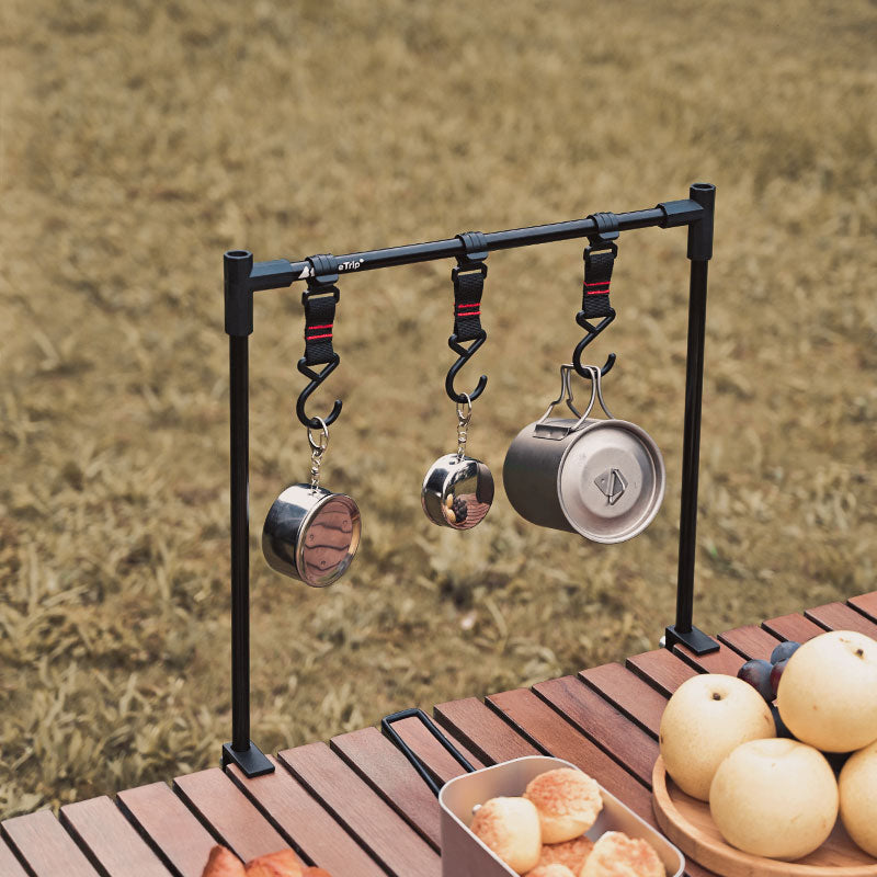 Outdoor Folding Shelves Camping Desktop Shelves Camping Tableware Storage Rack