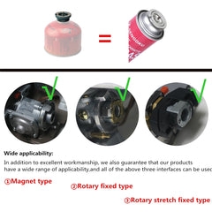 Outdoor Gas Extension Tube Camping Stove Adapter Magnetic Gas Converter Butane Adaptor