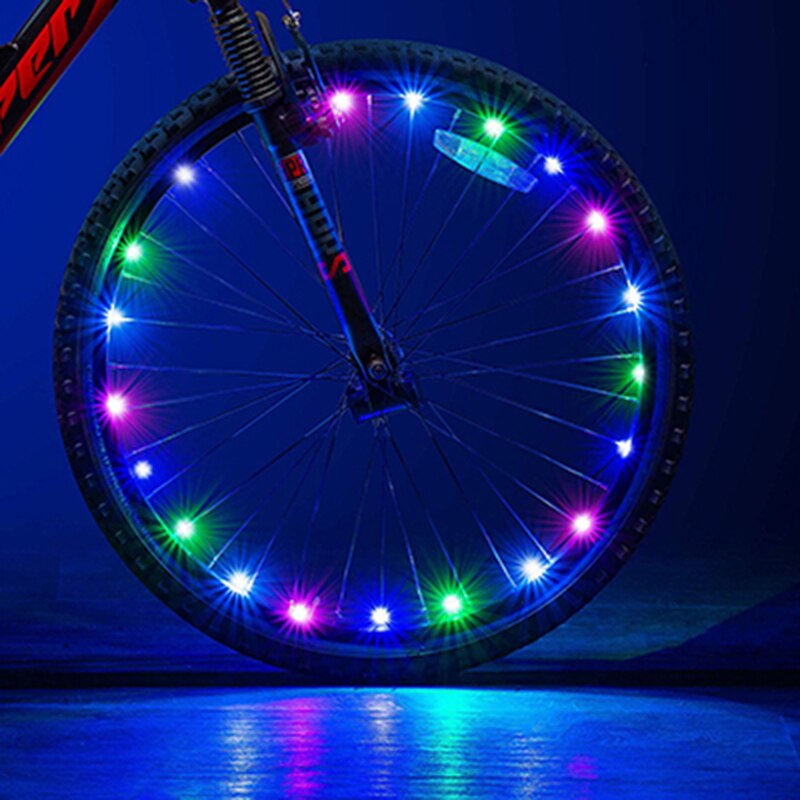 Bicycle Lights Mountain Bike Festoon Wheel String Light 2M 20 LED Cycling Spoke Wheel Lamp Bike Accessories Camp Night light