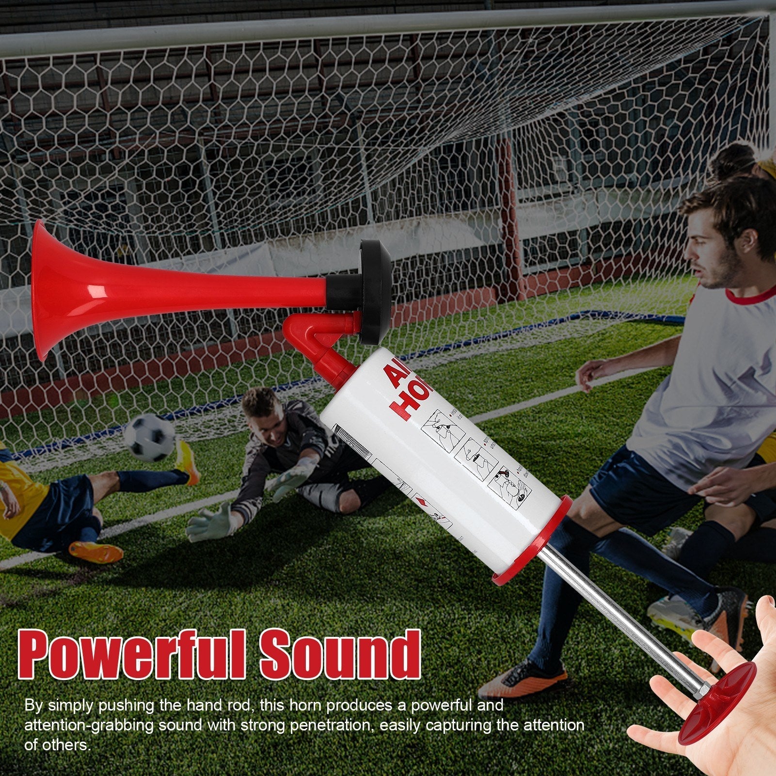 Handheld Air Horn Portable Air Pump Horn Loud Noise Maker Safety Alarm Horn for Sports Events Birthday Parties Graduation Boating