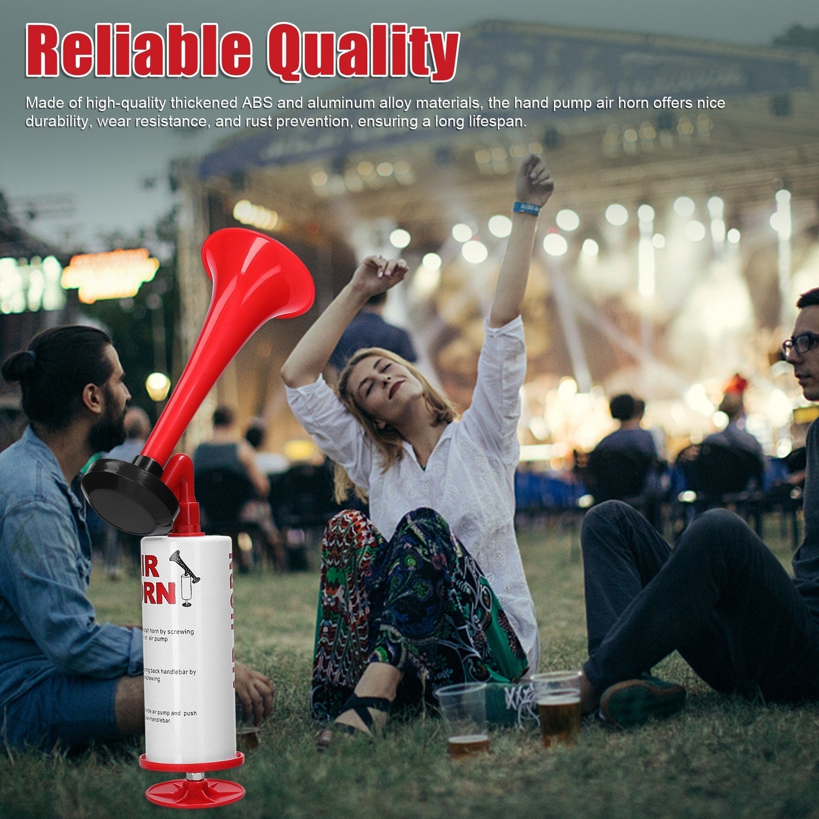 Handheld Air Horn Portable Air Pump Horn Loud Noise Maker Safety Alarm Horn for Sports Events Birthday Parties Graduation Boating