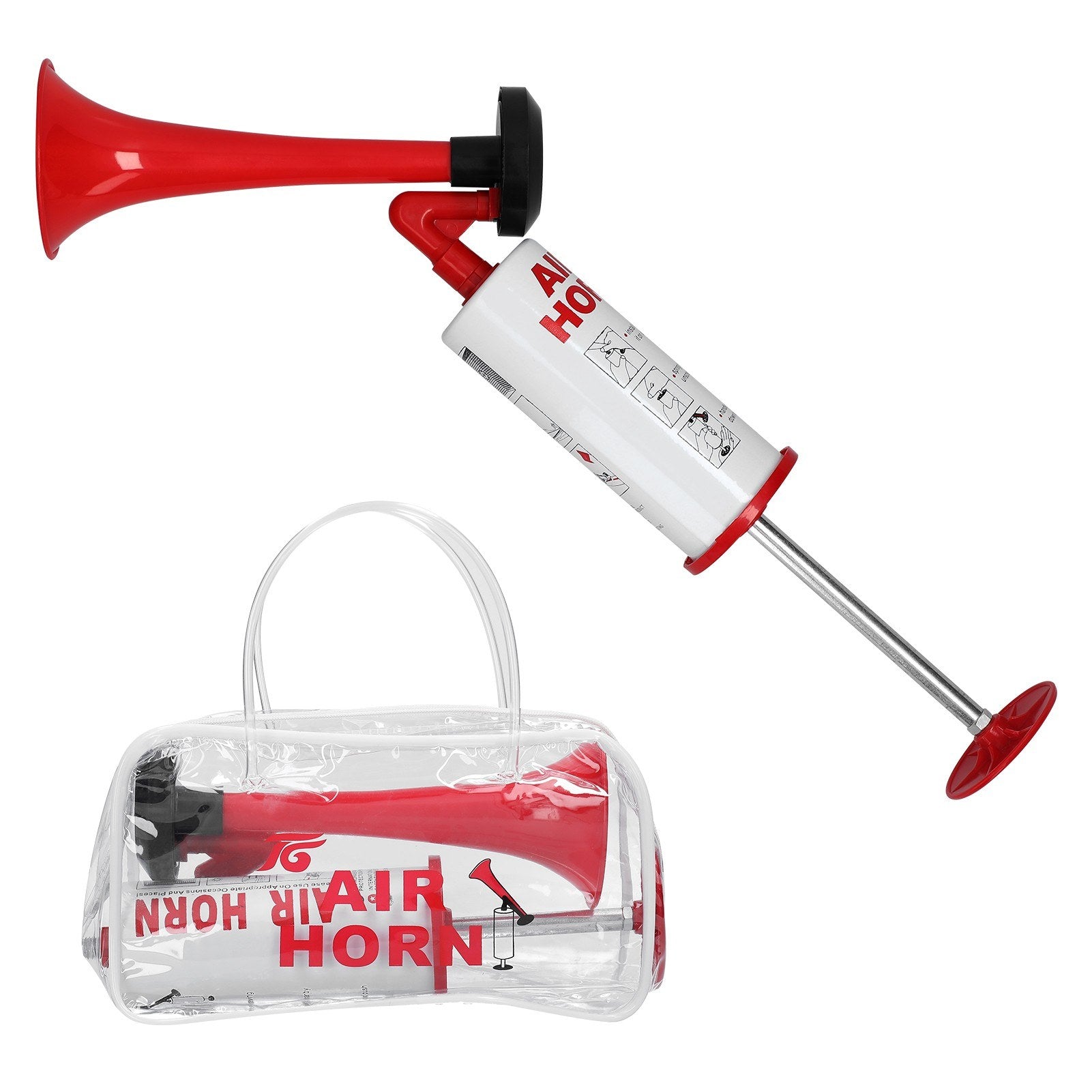 Handheld Air Horn Portable Air Pump Horn Loud Noise Maker Safety Alarm Horn for Sports Events Birthday Parties Graduation Boating