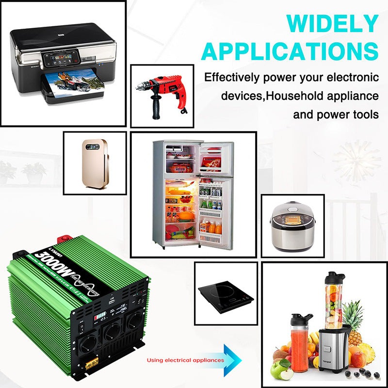GreenZech Elite SR Inverter | 3000W 4000W 5000W | Universal DC 12V-24V to AC 110V-240V | Professional Pure Sine Wave Power Station