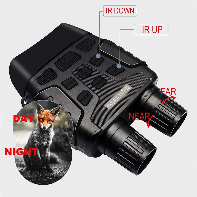 High-Performance Digital Night Vision Binoculars with 7 IR Levels, HD Image/Video, 1300FT Range, Manual Focus