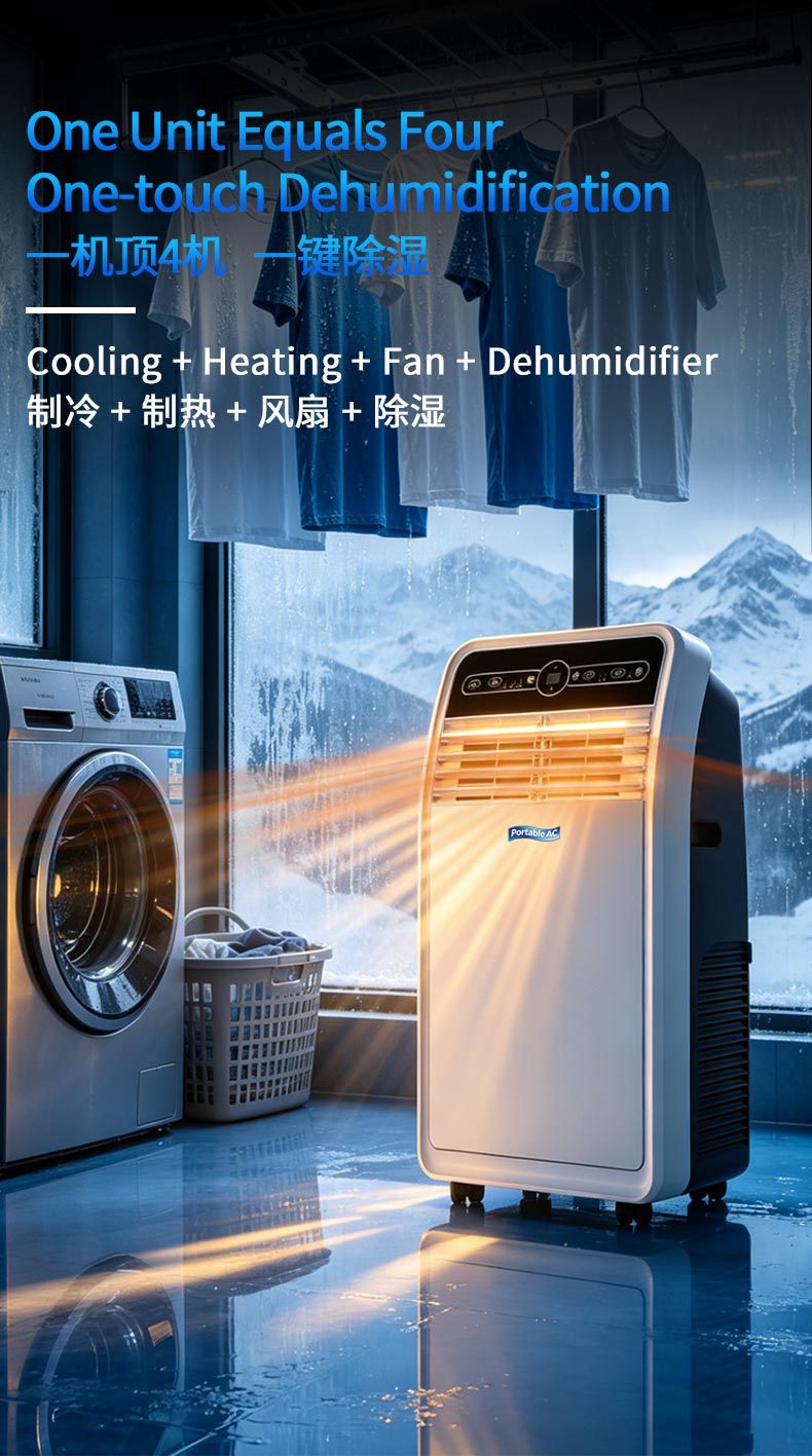 跨境外贸移动空调Portable Air Conditioner制冷便携式移动空调