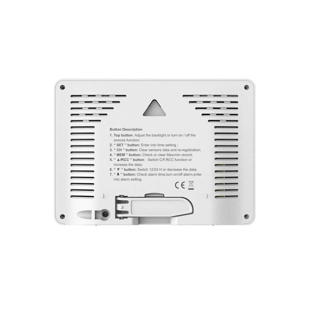 Weather Station Alarm Clock Wireless Indoor Outdoor Thermometer with Atomic Clock Forecast Station 3 Outdoor Sensors