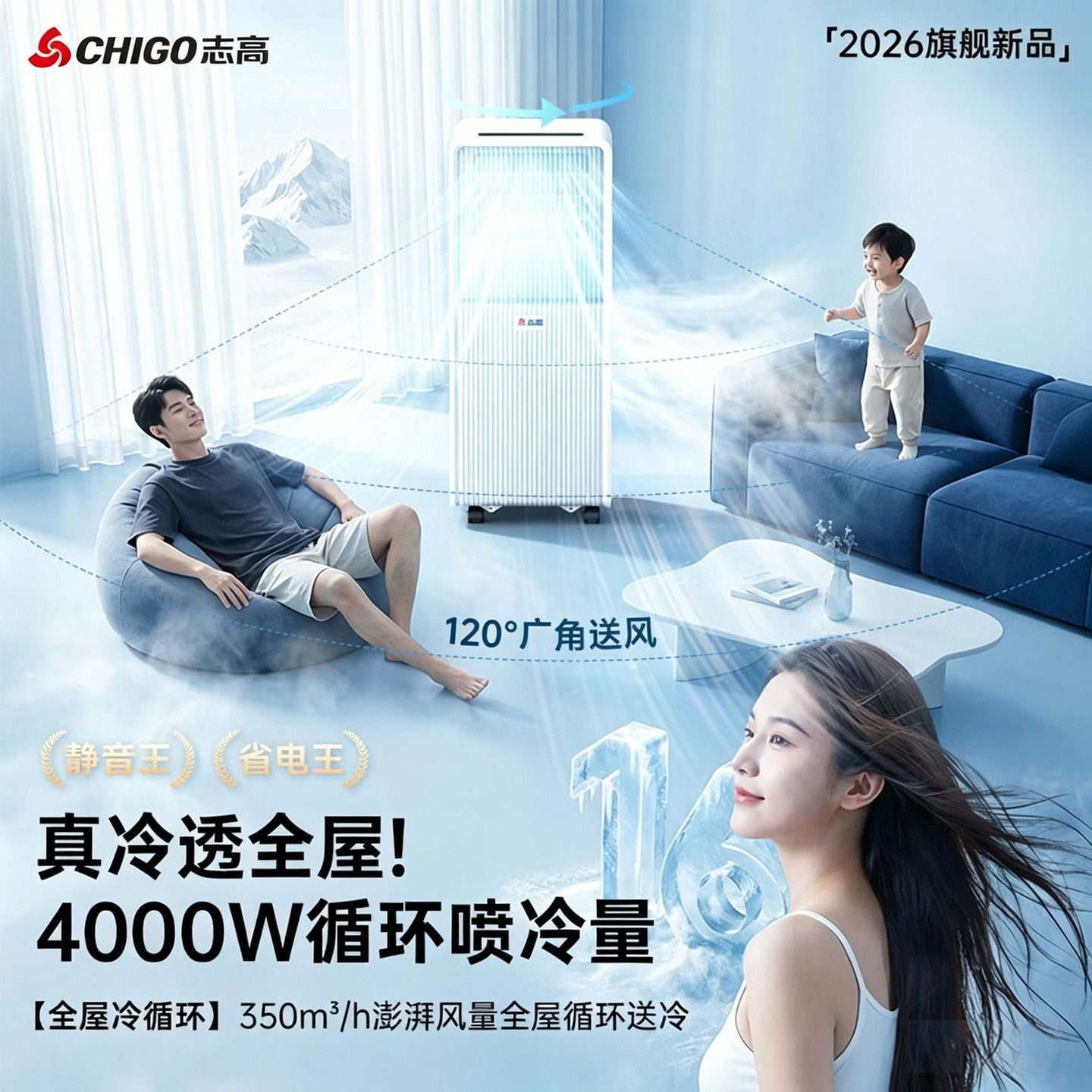 14000 BTU Portable Air Conditioner, 3-in-1 Compact Cooling AC with Dehumidifier & Remote Control