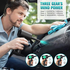 51,000RPM Cordless Electric Air Duster - Handheld Dust Blower for Keyboard/PC Cleaning with Brush | Rechargeable & Portable